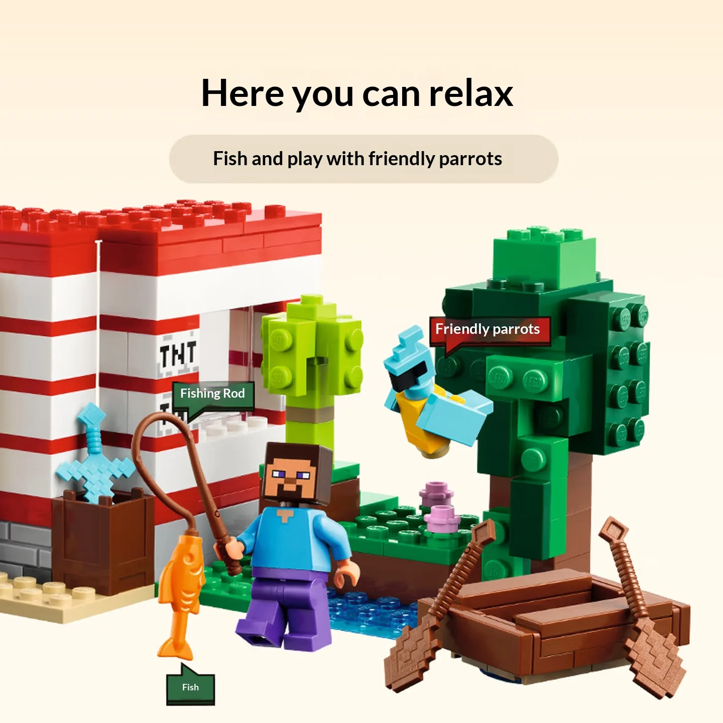Lego Blocks My World TMT Jungle-Juego de casa de madera, juguetes sensoriales para niños y niñas de 3 años + modelo DIY, regalo para niños
