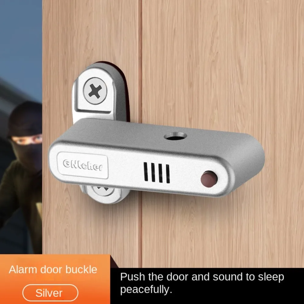 New Aluminum Alloy Door Lock Alarm Anti-theft Security Supplies Door Stopper 120db Portable Safety Home Latch Home