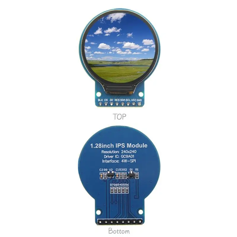 SDFC 1.28 Inch Ips Full View TFT Display LCD Screen SPI Serial Port Round Screen 240X240 Resolution Color Screen Module