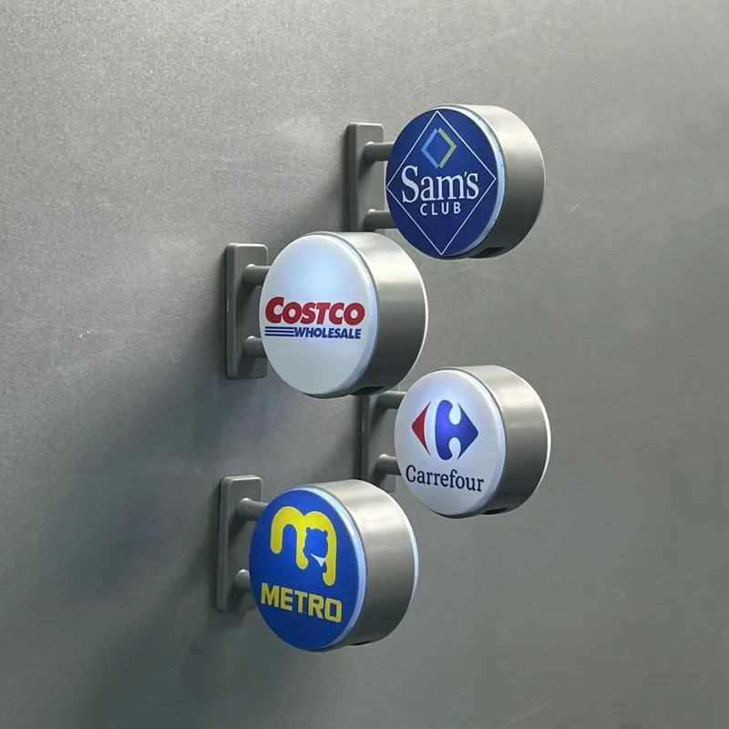 Pegatinas magnéticas 3d para nevera, imanes para tienda de conveniencia, señales de luz, adornos, caja de luz luminosa decorativa para supermercado de Sam