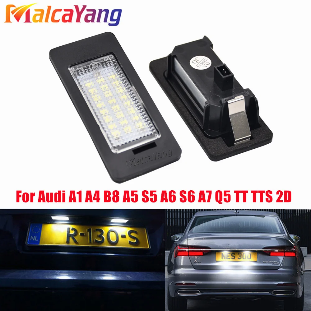 

LED License Number Plate lamp 12V canbus For Audi A4 B8 A5 Q5 S5 TT A1 S4 A6 A7 2008-2013 Error Free Audi license lights