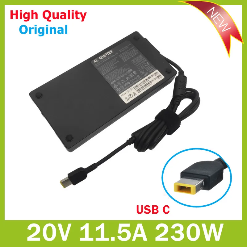 Original 20V 11.5A USB 230W Adaptador Do Portátil Para Lenovo Legião 5 ADL230NDC3A Y7000P W541 P50 P51 P70 P71 A940 ADL230SLC3A Carregador