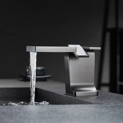Fashionable Bathroom Basin Faucet 1 Hole 2 Handle Deck Mount Tap Hot And Cold Sink Water Mixer Brass Gunmetal,Brushed Gold