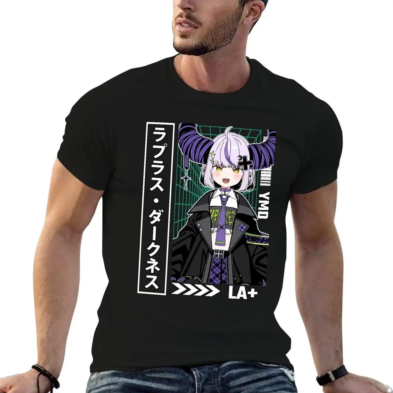 

Laplus Darkness Short Hair T-Shirt t shirts for man pack white man t shirt summer anime tshirt T-Shirt