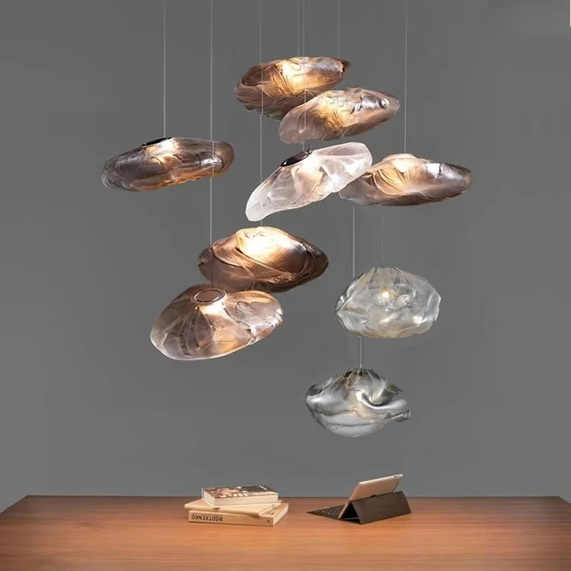 

2025 Cloud Design Glass Pendant Light Nordic Hanging Lamp For Living Dining Room Restaurant Loft Stairwell Chandelier Indoor Lig