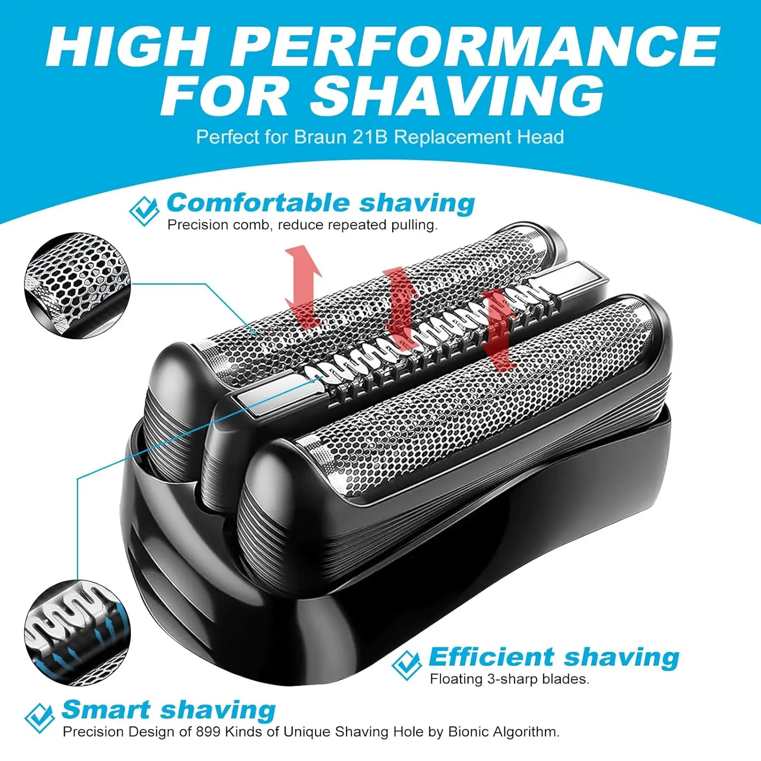 Brangdy 21B S3 رؤوس بديلة رطبة وجافة لجميع ماكينات الحلاقة الكهربائية Braun Series 3 3040s 300s 310s 320s 360s 3010s 3090cc