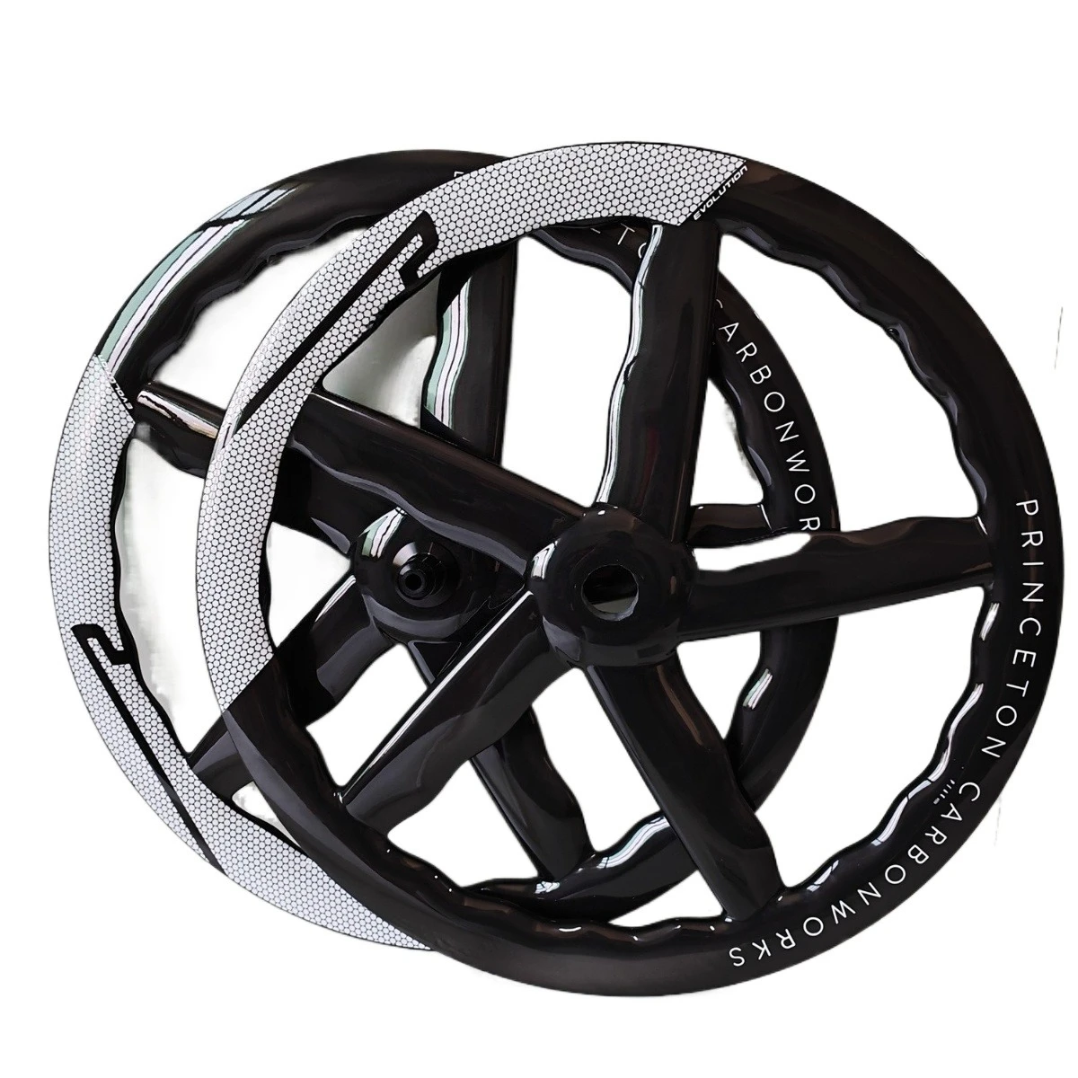 

700C Carbon Fiber Bicycle Wave 5 Spokes Wheel Set Wide 28mm Triathlon Track Fixie Bike Racing Five-spoke Wheels V / Disc Brake