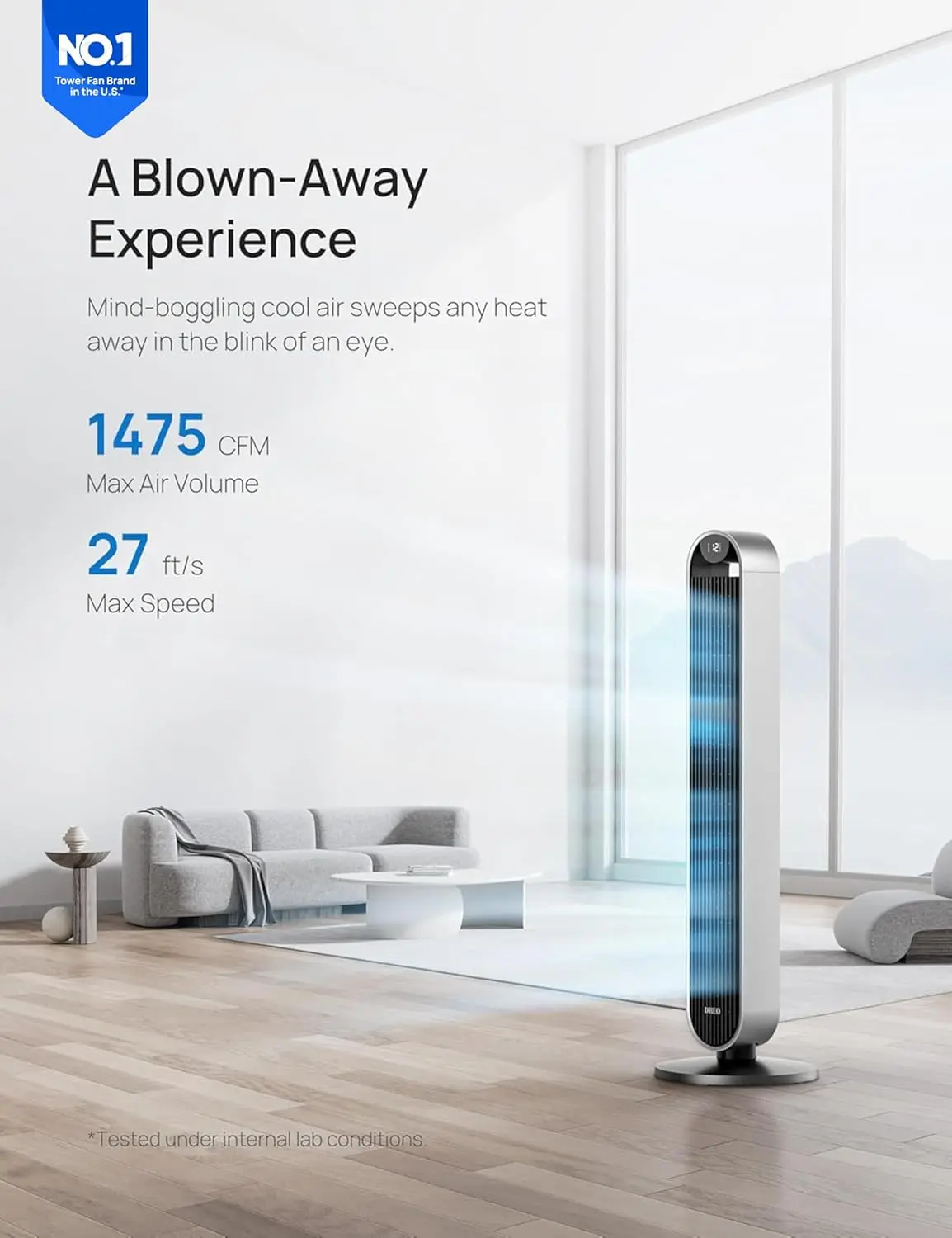 Tower fan for bedroom, 12 speed, 4 mode, 12 hour timer cooling fan for home, living room