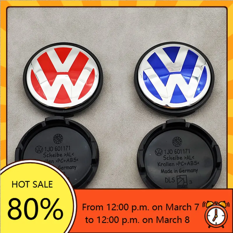 

For VW Volkswagen Jetta MK5 Golf 4pcs 56mm Bule Red Car Wheel Center Caps Rim Hub Caps For VW Volkswagen Golf Jetta Bora Polo S