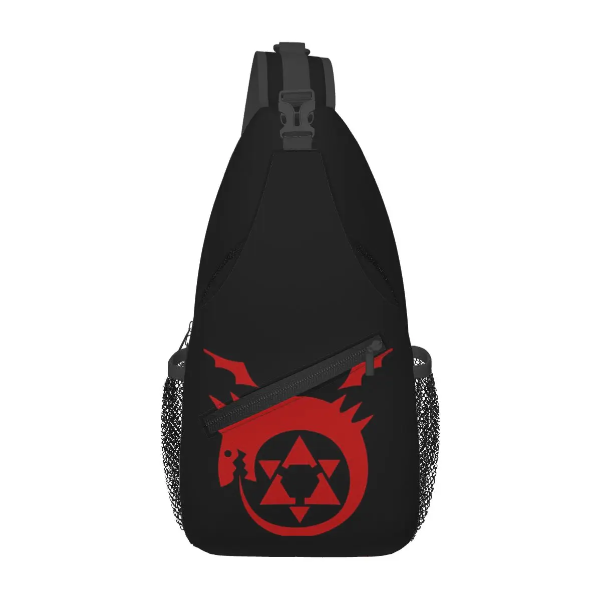 Fullmetal Alchemist Ouroboros Homunculus Chest Bag Men Sling Crossbody Backpack Chest Bag Travel Hiking Daypack Shoulder Bag