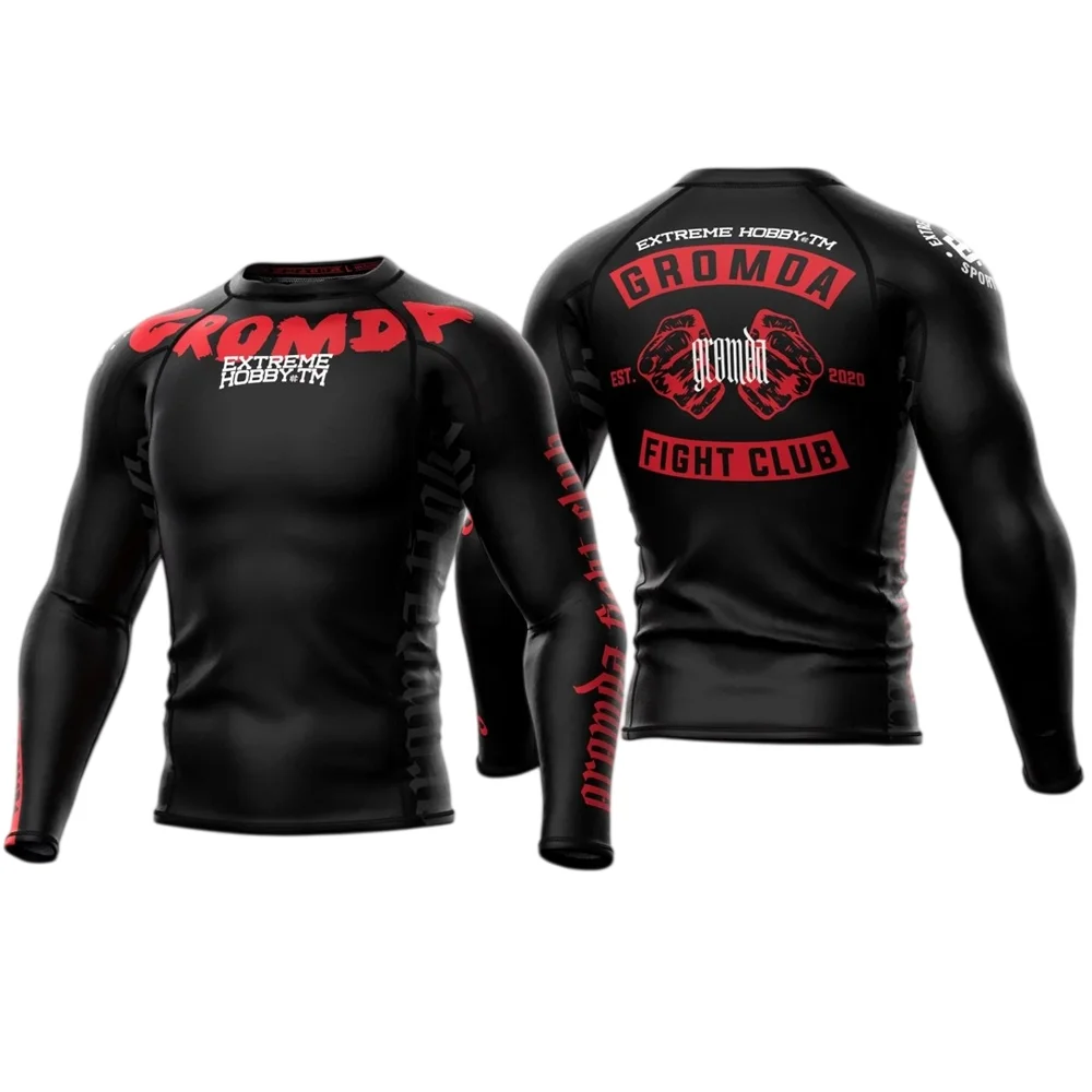 Extreme Hobby Long Sleeve Rash Guard Men Women Kids Sublimation Print Quick Dry Compression Shirt MMA BJJ Boxing Muay Thai