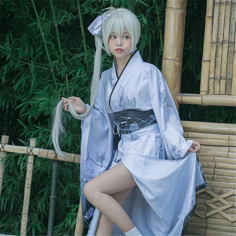 Robe Kimono florale Haori imprimée pour fille, costume de jeu de rôle Anime japonais traditionnel, peignoir, robe de soirée