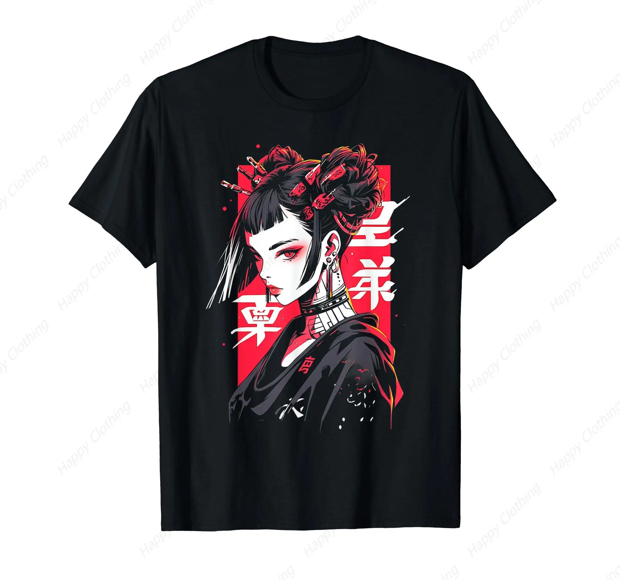 Anime Manga Cyberpunk Aesthetic Techwear Harajuku Punk T-Shirt Oversized Graphic Tees Y2k Vintage Tees