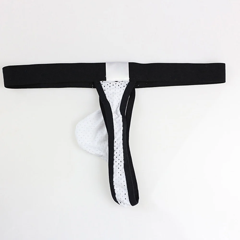 New Men\'s T-Panties Sexy Comfy Breathable Convex Pouch Thong Brief Underwear Thong Underpants Трусы Мужские