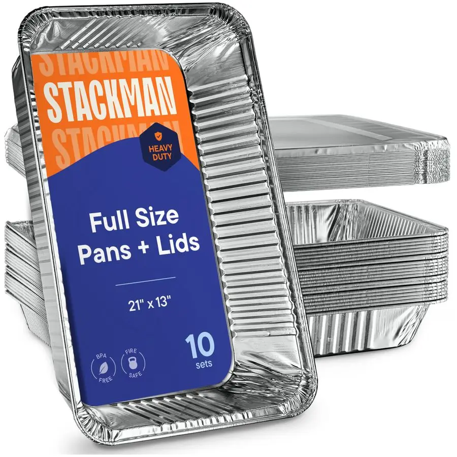 

Большие алюминиевые пароварки с крышками 21x13, особо прочные, для запекания, приготовления и подогрева пищи, серебристые