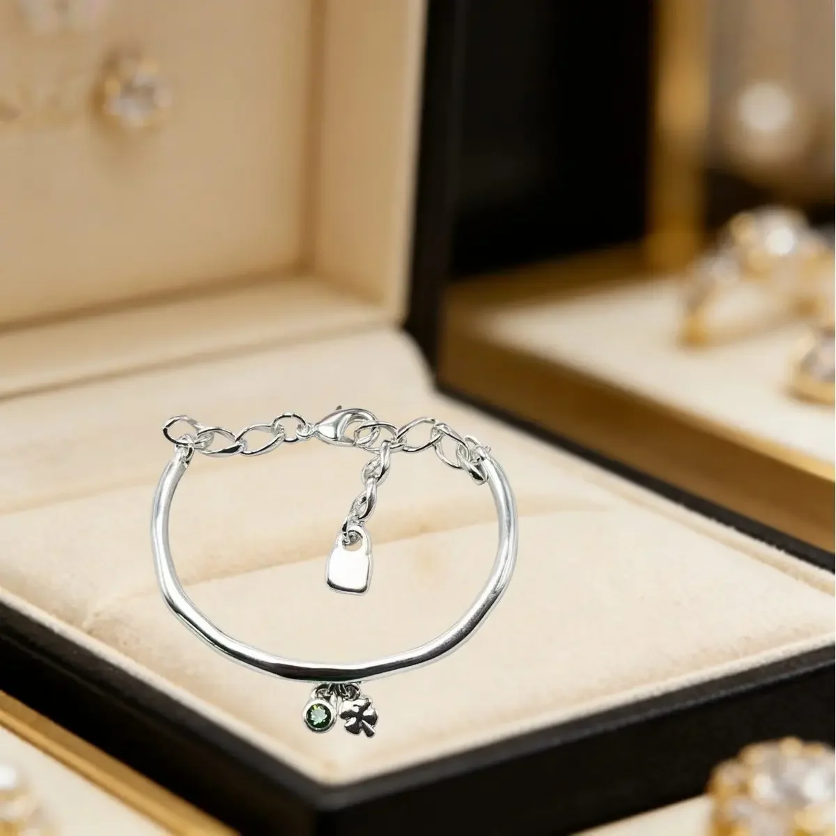 2026 Spain Versatile Daily Silver Tube Colored Zircon Pendant Bracelet Jewelry Accessories Charm Gift