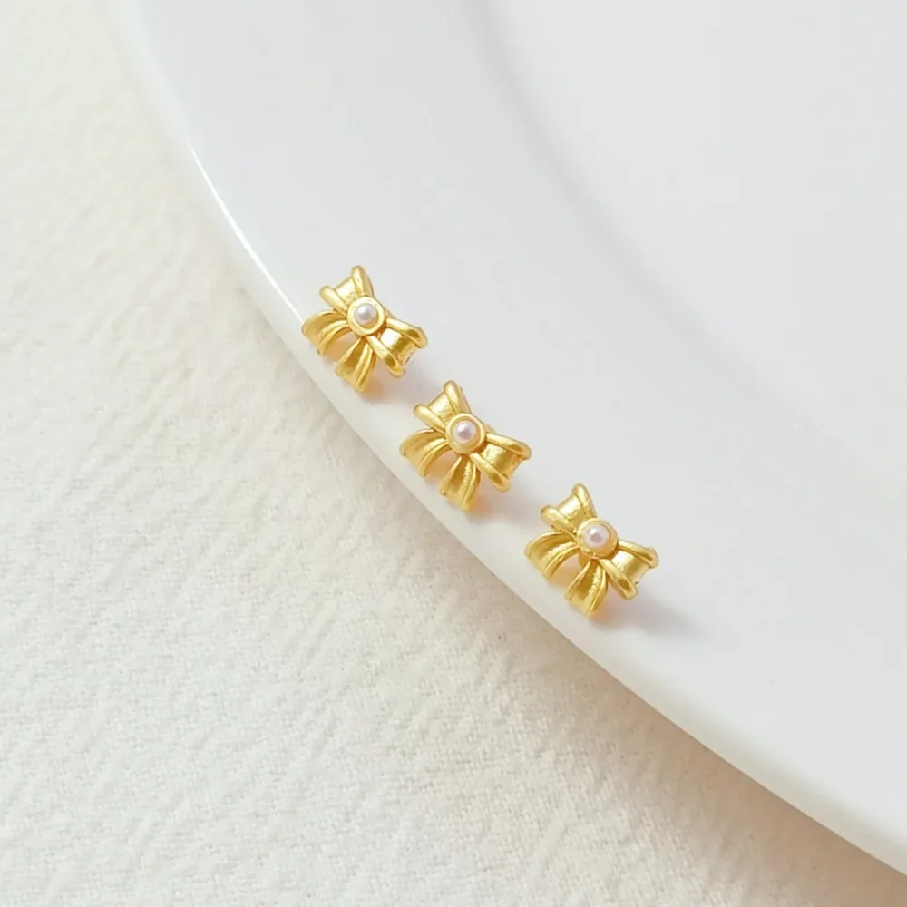 إكسسوار ذهبي قديم قوس صغير 14 قيراط، قلادة لؤلؤ لزجة، سوار مصنوع يدويًا، قلادة، مطرز ومتشابك #3