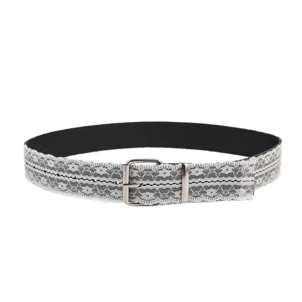 Fashionable Beautiful Lace Waist Belt Leather White Floral Lace Waistband Decor Accessory Gift Casual Waist Strap All-match