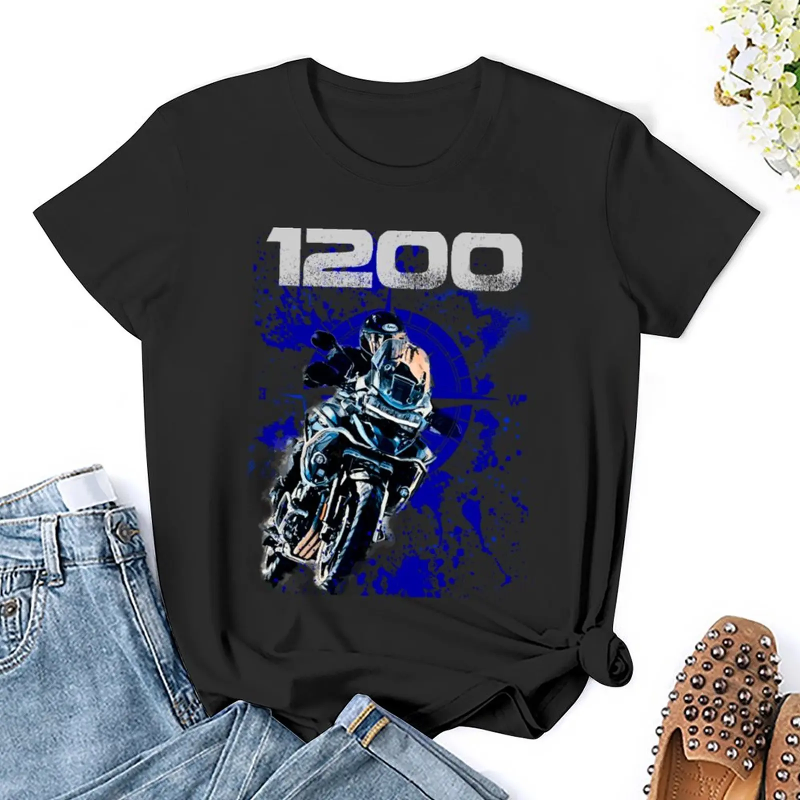 Tiger-Camiseta de motocicleta con estampado animal para mujer, ropa estética de secado rápido, Camisetas estampadas divertidas, moda coreana, 1200