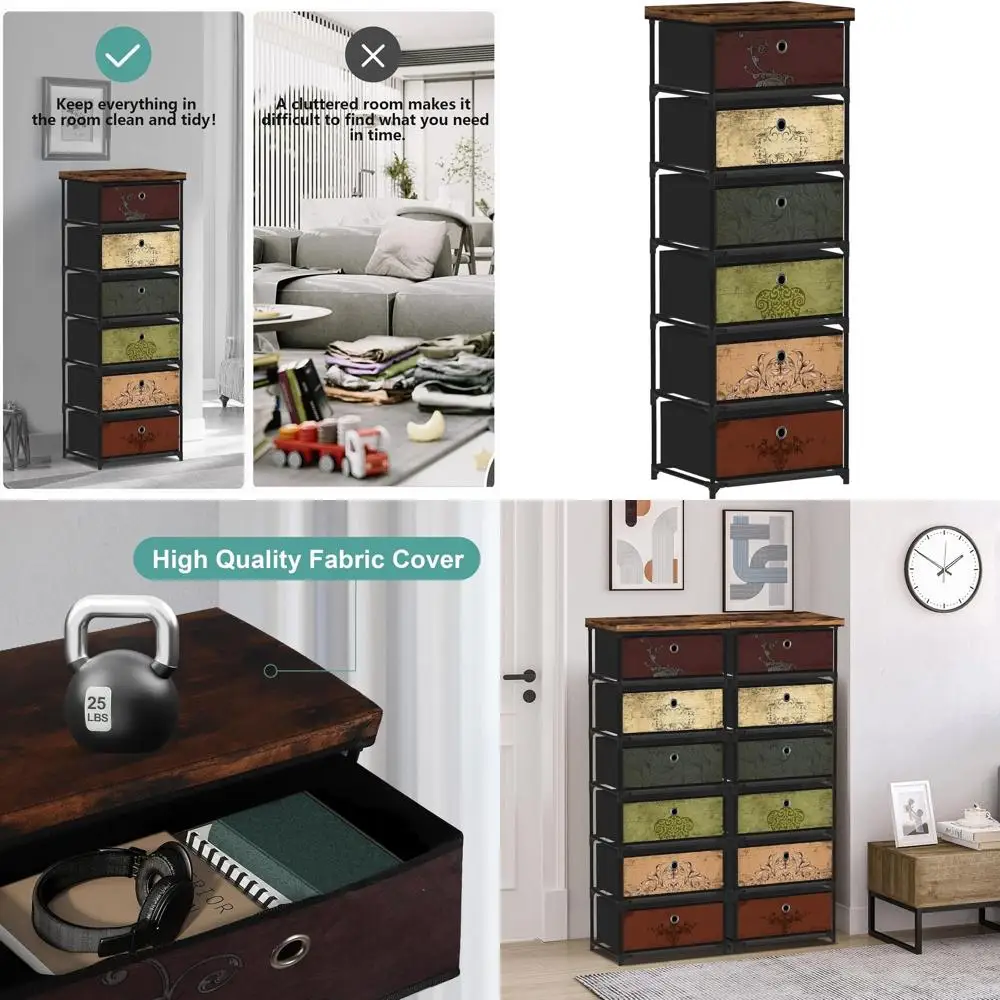 

Шкаф для хранения с 6 ящиками, элегантный комод для мелочей, подходит для использования в различных комнатах: спальня, гостиная, прихожая и др.