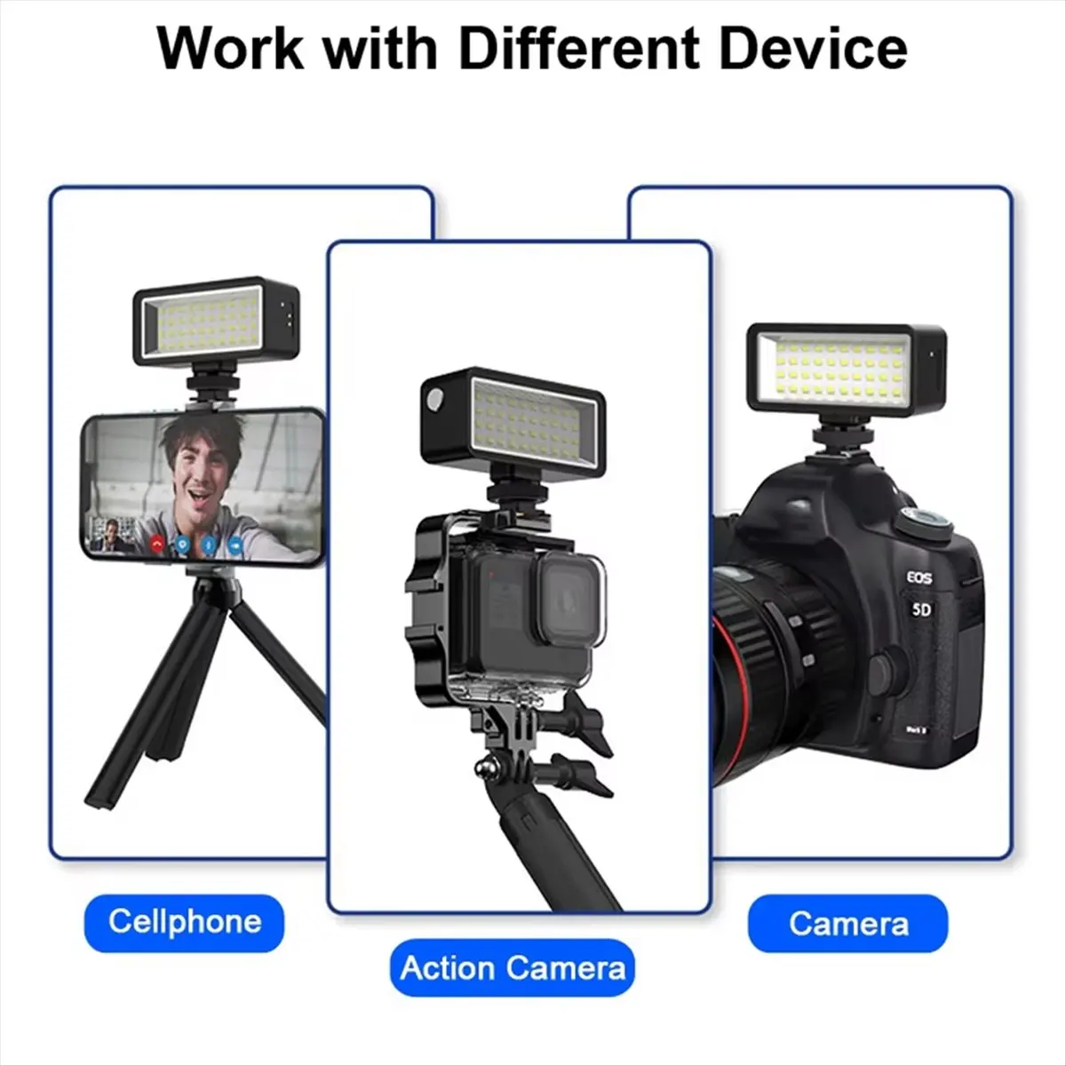 أفضل إضاءة مقاومة للماء فيديو مصباح غوص تحت الماء التصوير مصباح ل GoPro 11/10 Sjcam Yi DJI Osmo كاميرا عمل الهاتف المحمول #4