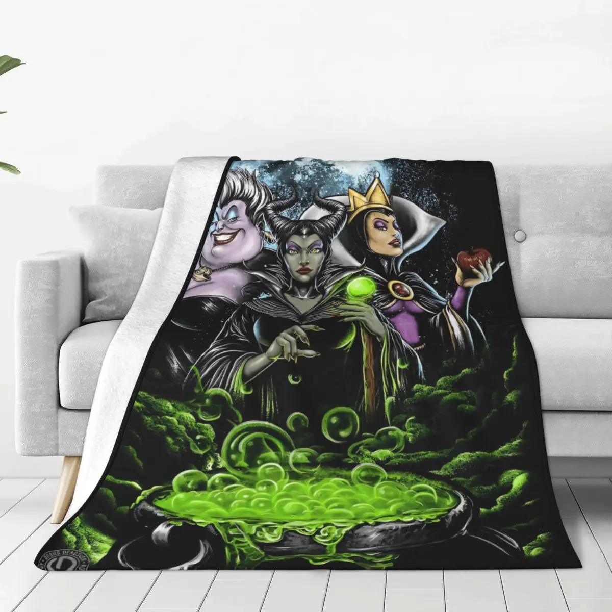 Halloween Villains Cartoon Warm Soft Blanket Travel Plush Throw Blanket Pattern Couch Chair Flannel Bedspread Sofa Bed Cover