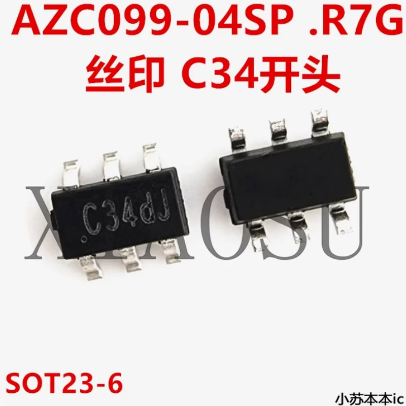 (20-50piece)100% New AZC099-04SP .R7G C34IJ C34  SOT23-6 Chipset