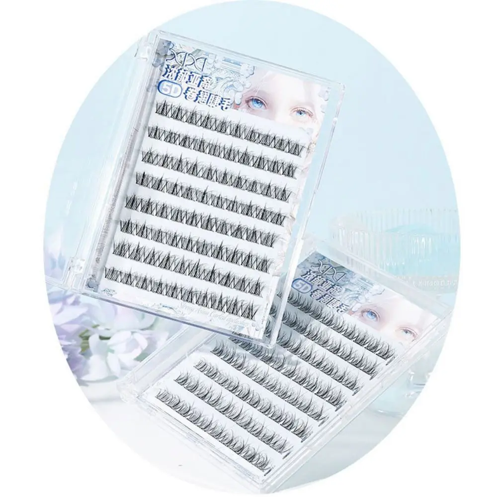 Moda 5d cola-livre cílios postiços macios diy auto-adesivo cílios postiços maquiagem resuable cílios segmentados pacotes feminino