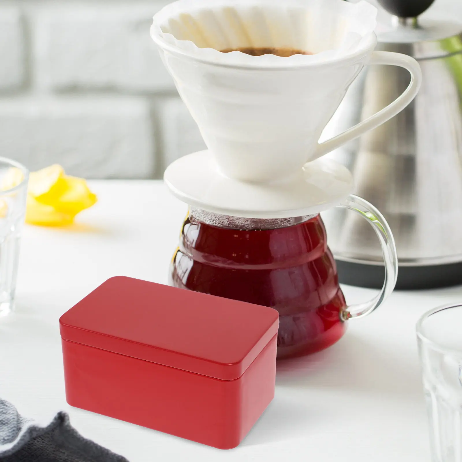 2Pcs Tea Leaf Storage Box Rectangular Tinplate Canister Multi-Functional Bulk Tea Packaging Jar Household Organizer Dustproof