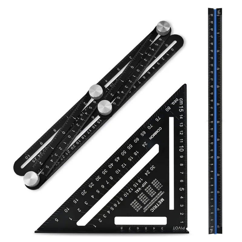 

Треугольная линейка, строительная 4-кратная линейка для измерения угла, перфорированная форма, шаблон, инструмент, локатор, направляющая для сверла, отверстие для плитки