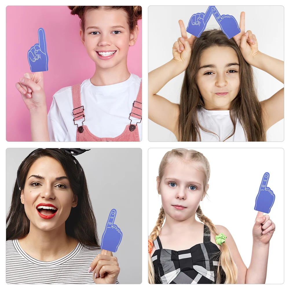 

12 шт., реквизит для празднования пальцев из пенопласта, гладкие многоразовые вечерние шумогенераторы, спортивный реквизит для болельщиков на палец для баскетбола, футбола