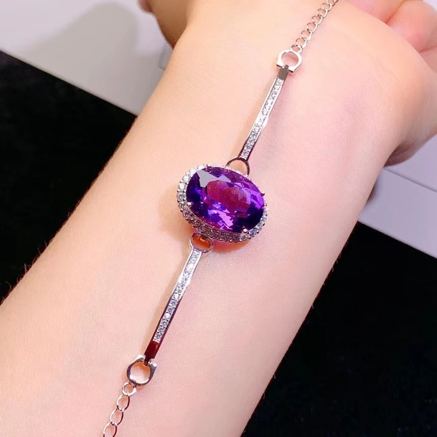 KJJEAXCMY merek butik perhiasan 925 perak murni alami Amethyst Topaz Citrine gelang wanita