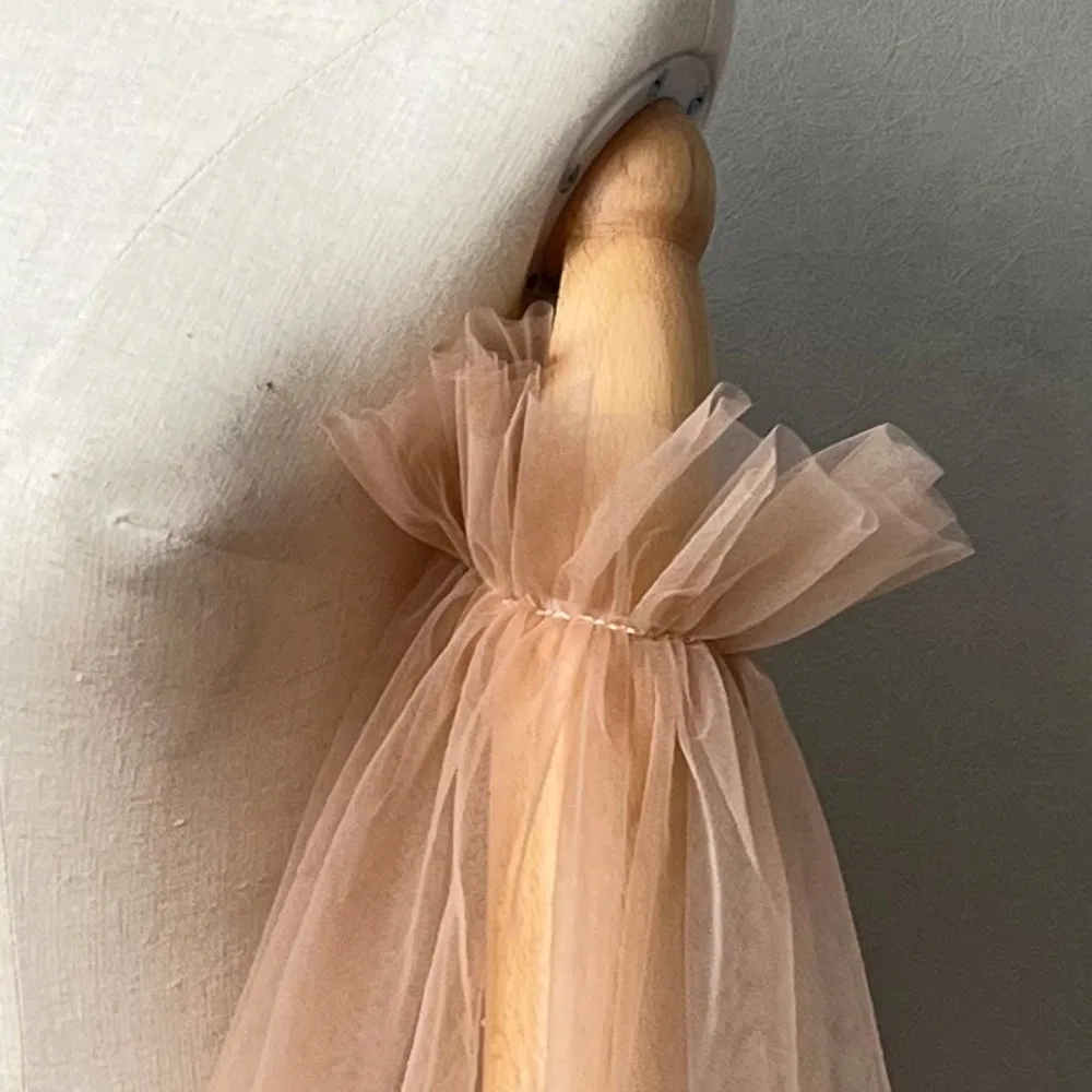 

Fashion Elastic Cuff Bride Wedding Gloves Solid Color Wedding Dress Removable Sleeve Soft Gauze Detachable Tulle Party