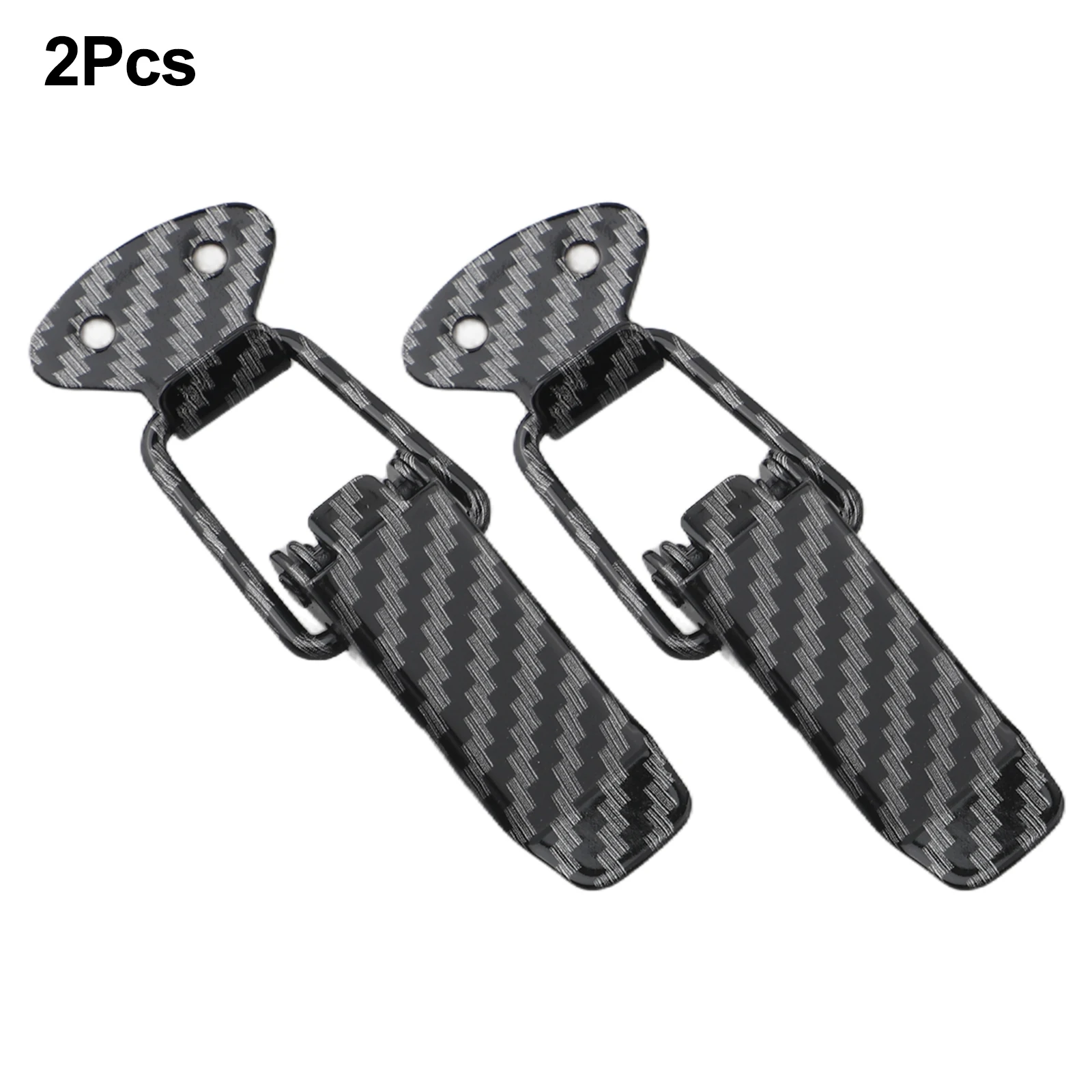 2x Carbon Fiber Auto Car Bumper Lock Fastener Clips with Quick Release Hook for Secure Attachment of Vehicle Panels and Bumpers