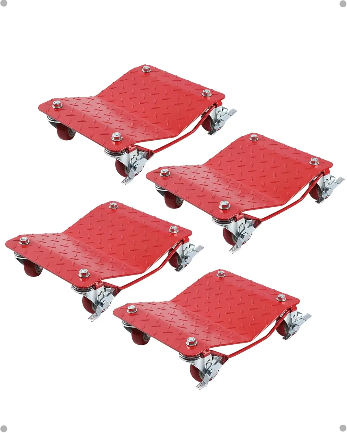 Wheel Dolly Car Set of 4, Carbon Steel Heavy Duty Car Mover Wheel Dollies with Antiskid Plate & 360 Degree Rotatable Wheel