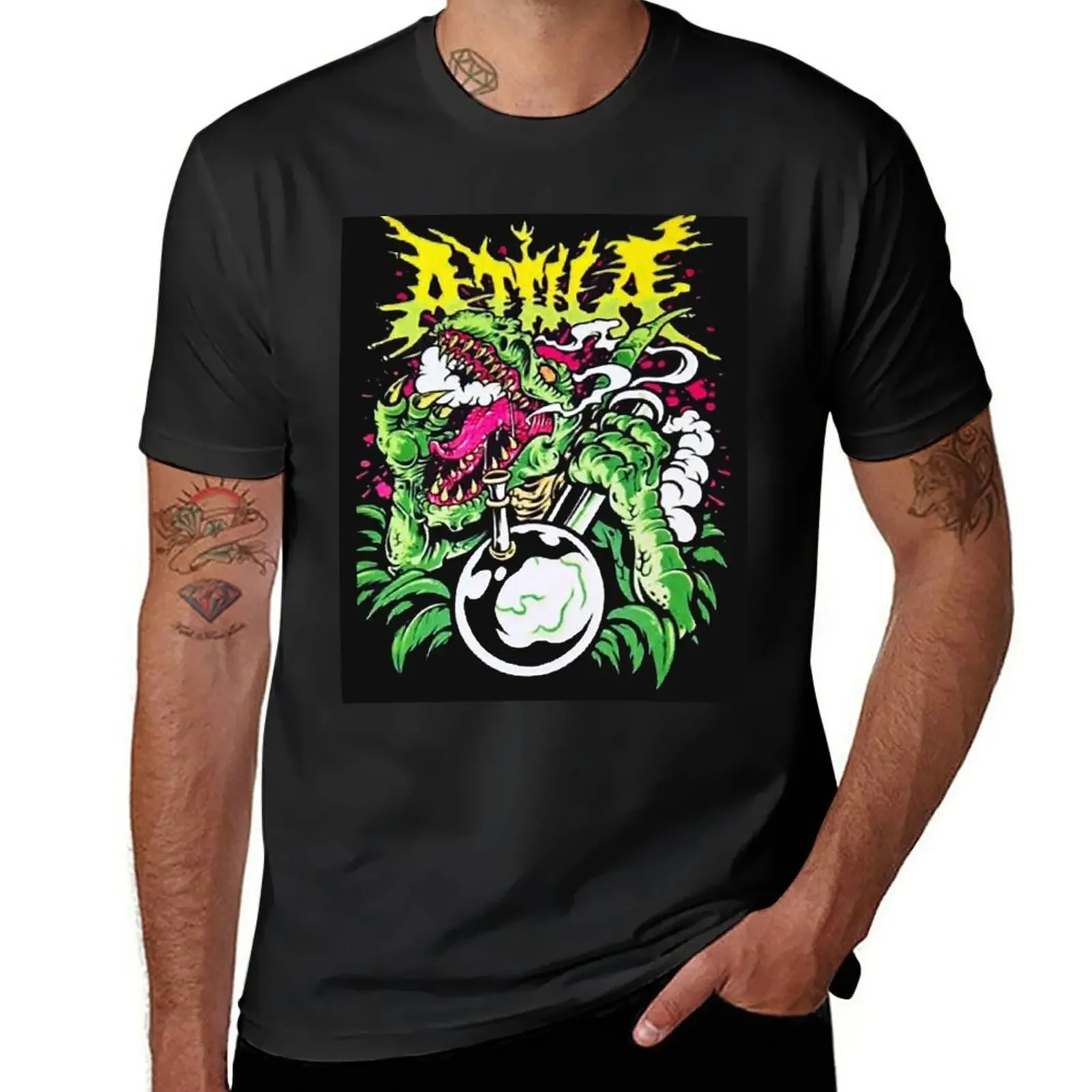 New Best attila design art - logo T-Shirt Short sleeve shirts graphic tees fruit of the loom mens t shirts