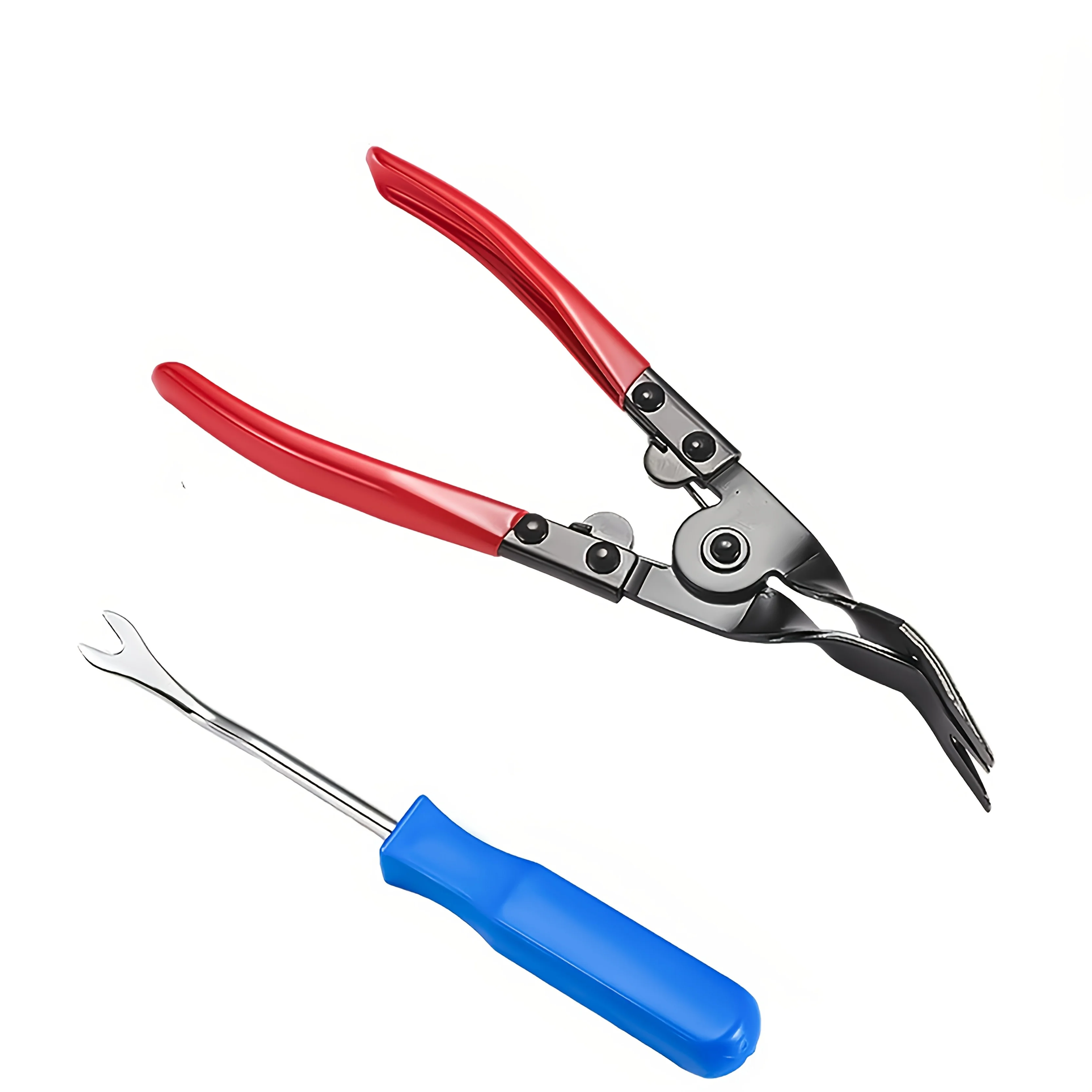 

2-piece car buckle screwdriver metal screwdriver light pliers 6-in screwdriver 4-in rubber buckle screwdriver car rocker pliers