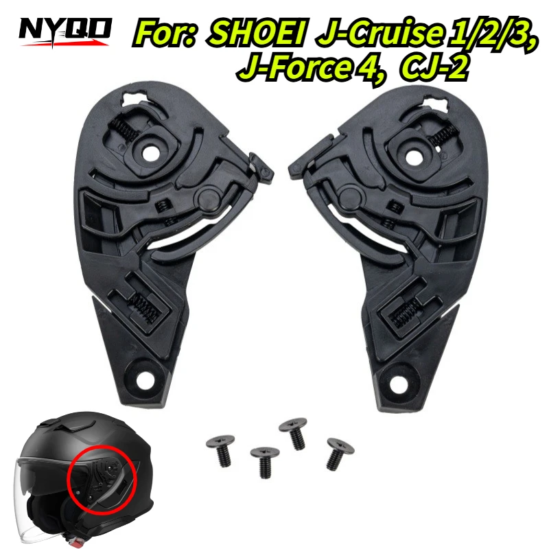 Helmet Visor Hinge Base Kit For SHOEI J-Cruise 1 2 3 J-Force4 CJ-2, With 4 Screws