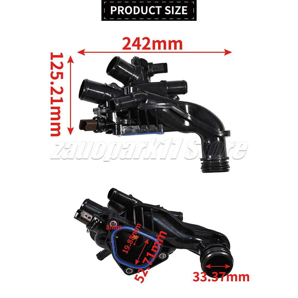 For MINI R56 R55 Peugeot 207 208 308 508 2008 3008 1.4 1.6 16VTi 9808646980 V764558080 Thermostat + Housing Assembly