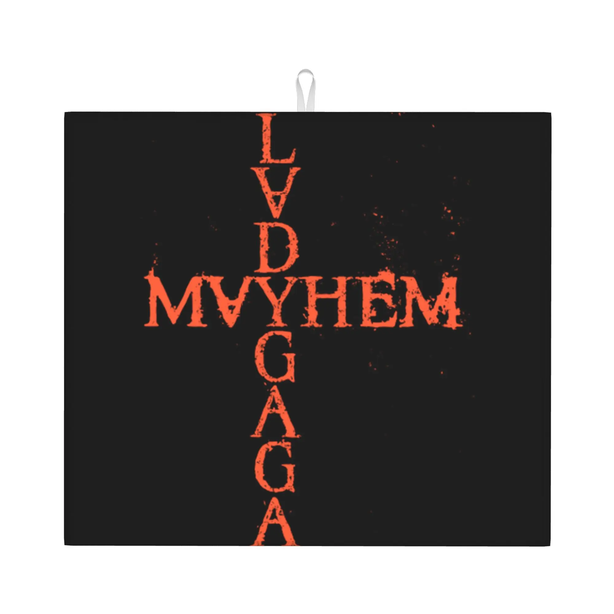 Drying Mat For Kitchen Lady Gaga Mayhem Music Singer Barware Tableware Oil Proof Reusable  Washable Kitchen Sink Drying Pad