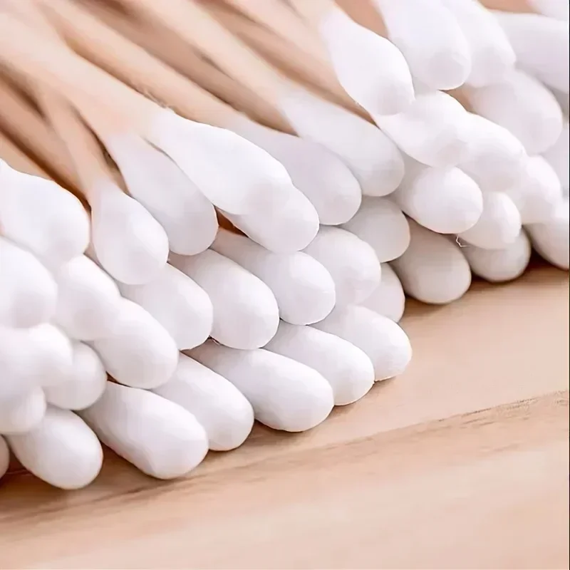 أعواد قطنية برأسين لتنظيف الأذن، أعواد قطنية لمستحضرات التجميل وأحمر الشفاه، أداة إزالة تنظيف العين السوداء