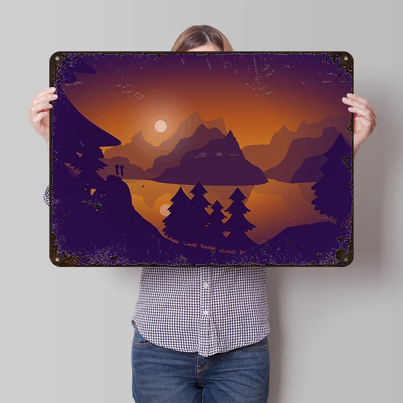 Reisesituationen Bedrucktes Poster Maßgefertigte Retro-Wandkunst Vintage Metallschilder für Badezimmer-Dekor Männerhöhle-Dekoration Gaming