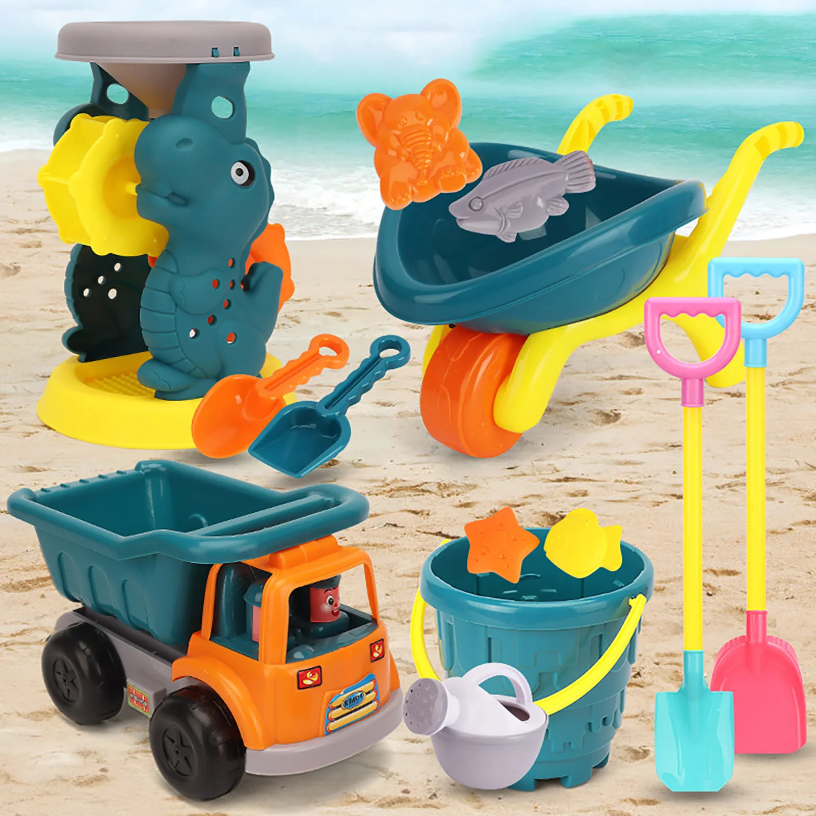 15Pcs Kids Beach Sand Toys Set Beach Bucket Beach Shovel Tool Kit Outdoor Toddler Beach Toys Sandbox Toys Play Sand For Kids