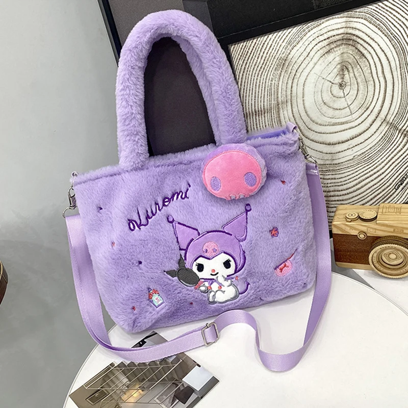 Sanrio Kuromi Cinnamoroll Bolsa De Ombro, Hello Kitty Mochila De Pelúcia, Minha Bolsa Melody, Sacola De Armazenamento, Kawaii Plushies, Presente para Meninas