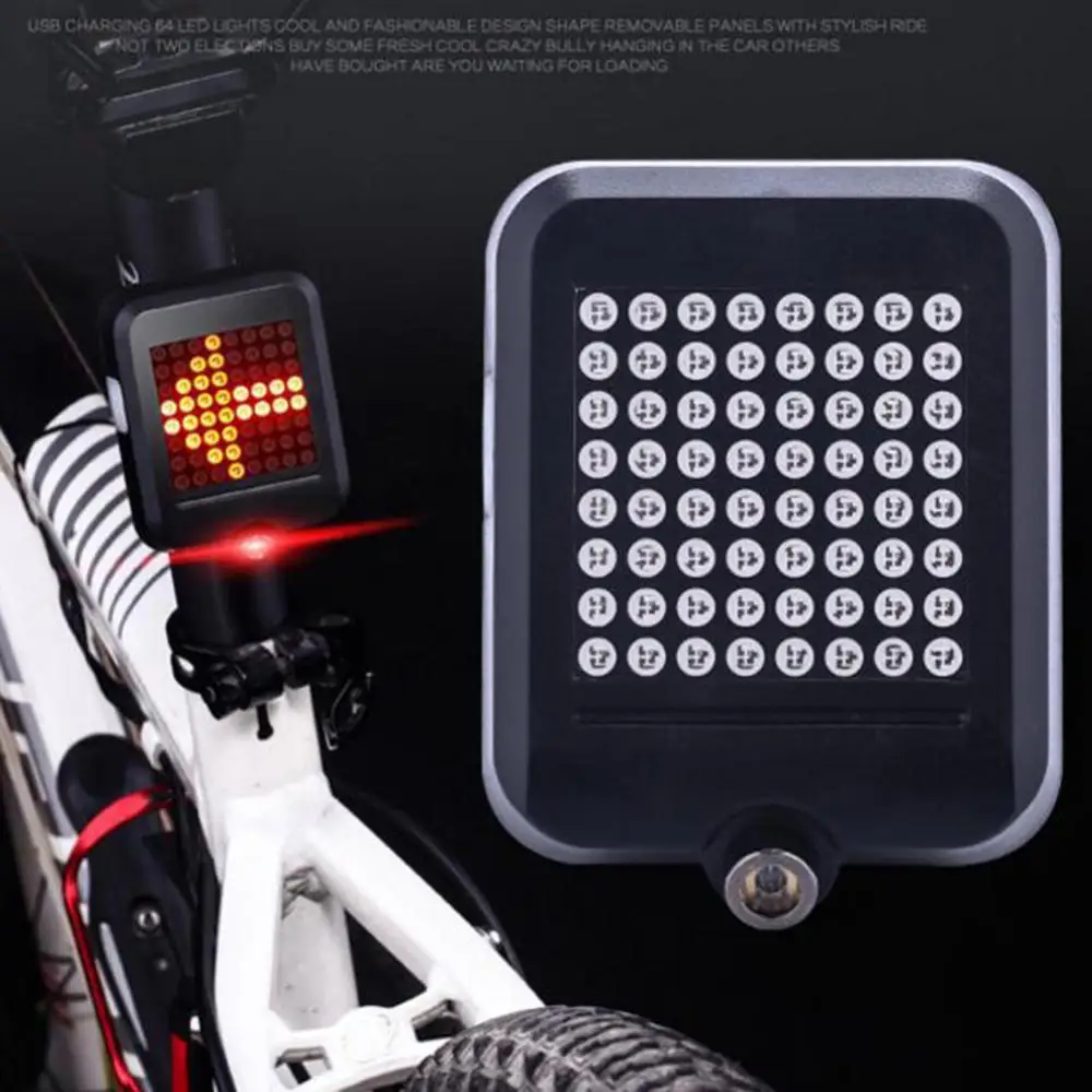 

Bike Lights Front USB Rechargeable Warning Turn Signals Lamp 64 LED Automatic Indicator Bicycle Rear Taillight Luz Bicicleta