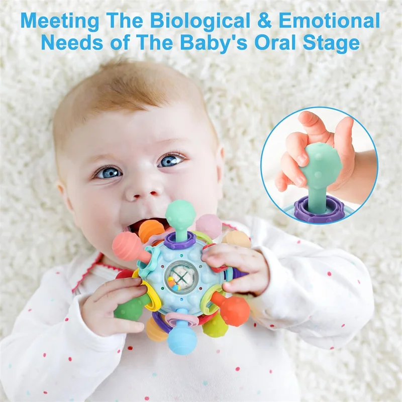 Atomic Ball Baby Montessori Zintuiglijk Speelgoed - Food Grade Speelgoed voor baby's voor 0-6, 6-12 maanden