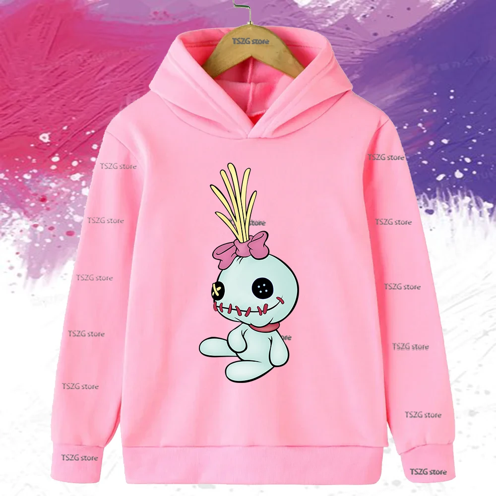 الخريف ديزني غرزة مطبوعة الاطفال هوديس موضة عادية الأطفال مقنعين طويلة الأكمام الفتيات الفتيان Harajuku الصوف بلوزات