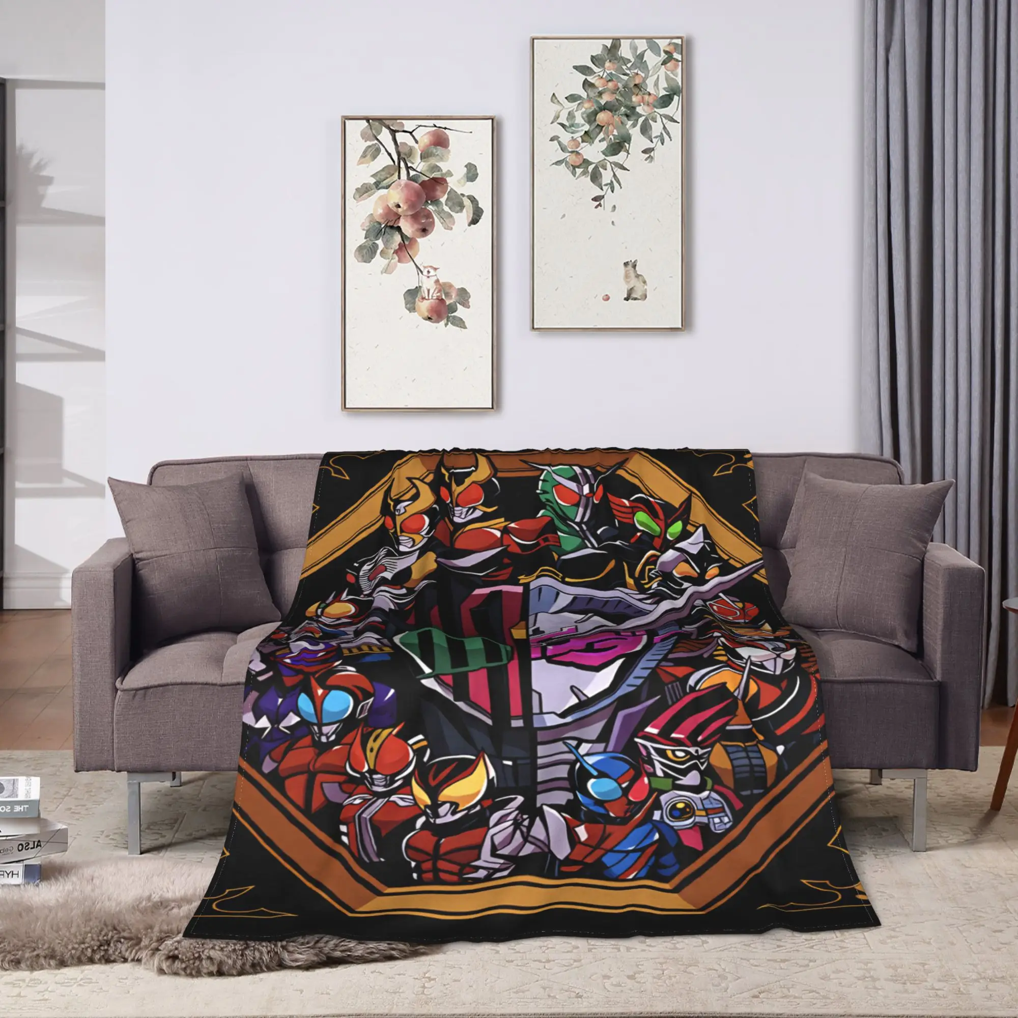Kamen Riders Blanket  Warm Novelty Plush Bedding Throws For Boy Girl Bedroom Flannel Bedspread Bed Cover