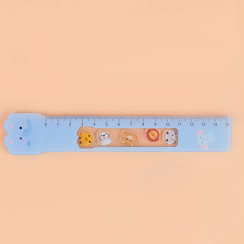 15CM Rocking Ruler Rocking Ruler Cute Animals Cartoon Stationery Elementary School Students Acrylic Material Back to School