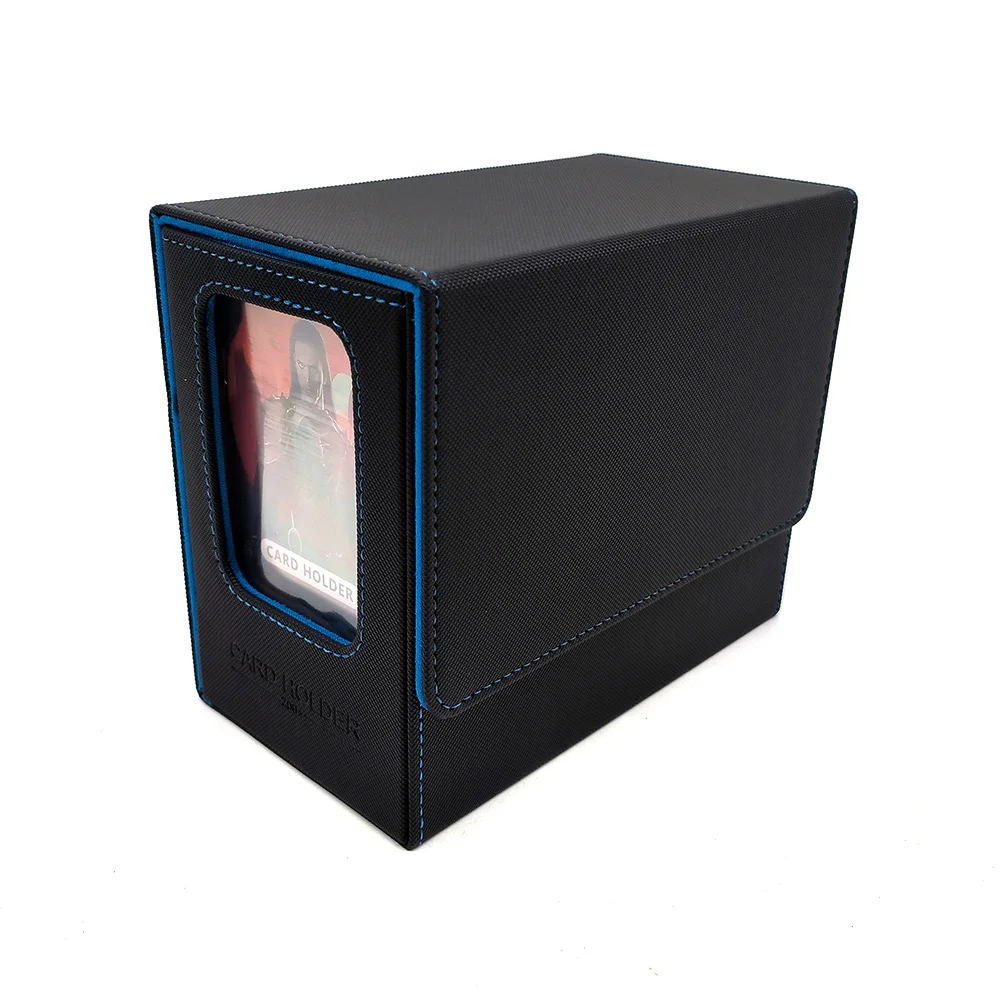 Trading Card Storage Box 260+ Cards Deck Case Magnetic PU Leather Card Storage Box For TCG Card